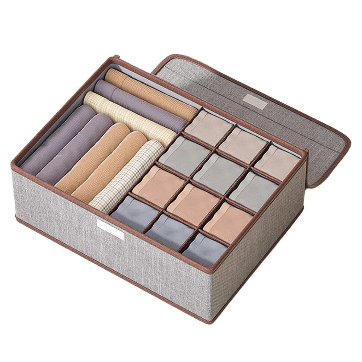 2 Pcs Cotton Linen Underwear Boxes Two Colours | StorageOZ