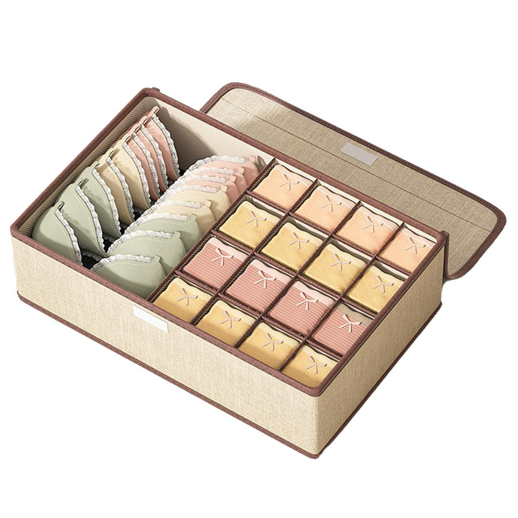 2 Pcs Cotton Linen Underwear Boxes Two Colours | StorageOZ