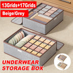 2 Pcs Cotton Linen Underwear Boxes Two Colours | StorageOZ