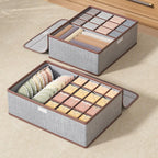 2 Pcs Cotton Linen Underwear Boxes Two Colours | StorageOZ