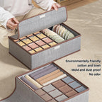 2 Pcs Cotton Linen Underwear Boxes Two Colours | StorageOZ
