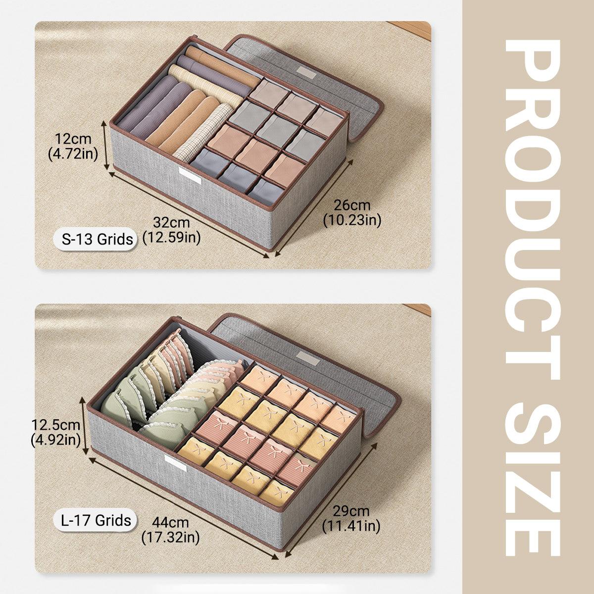 2 Pcs Cotton Linen Underwear Boxes Two Colours | StorageOZ