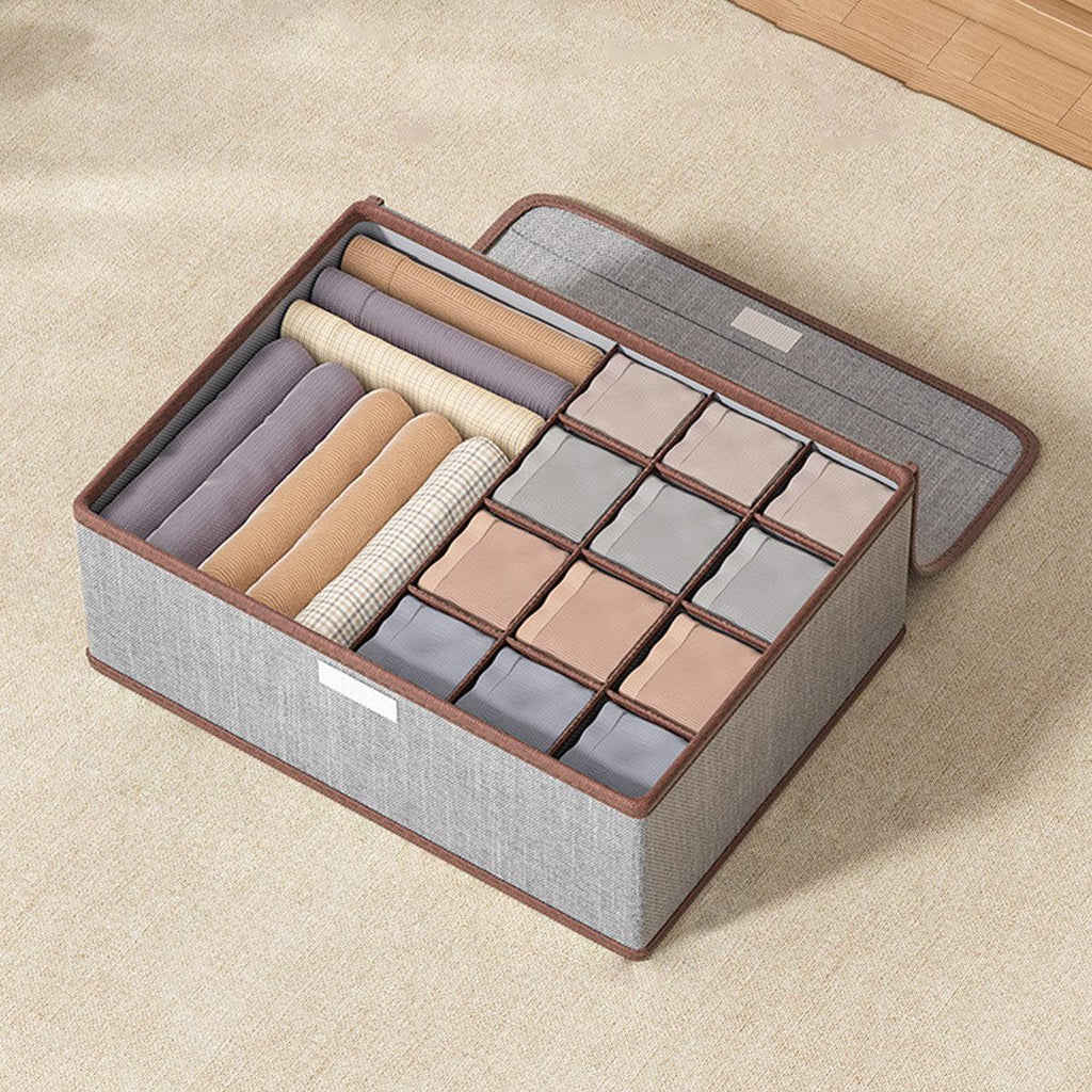 2 Pcs Cotton Linen Underwear Boxes Two Colours | StorageOZ