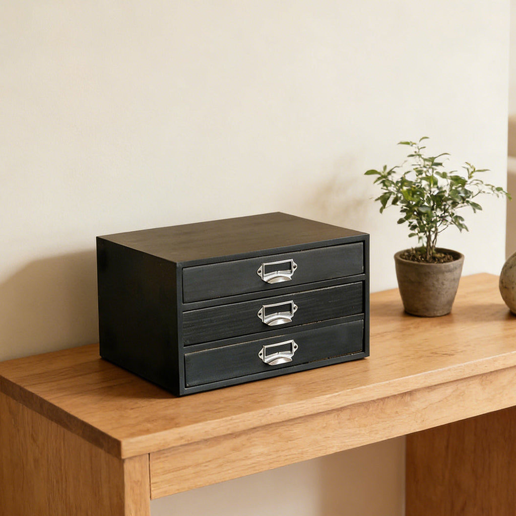 3 Drawer Wood Organiser Two Colours Rack | StorageOZ