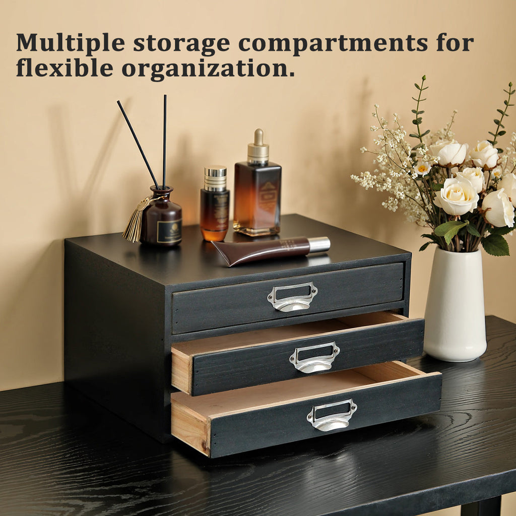 3 Drawer Wood Organiser Two Colours Rack | StorageOZ