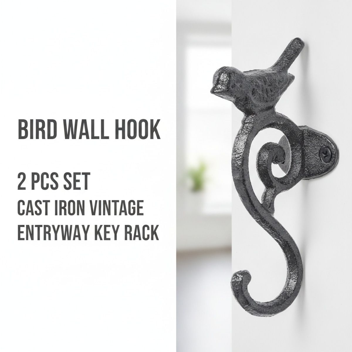 2 Pcs Bird Shape Wall Hook Storage Organiser | StorageOZ