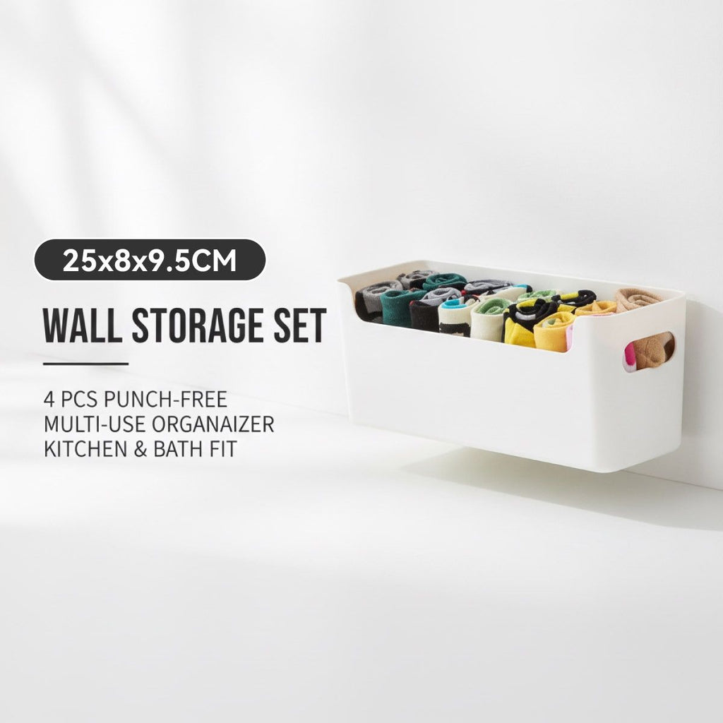 4 Pcs Wall Mount Storage Boxes Organiser | StorageOZ