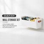 4 Pcs Wall Mount Storage Boxes Organiser | StorageOZ