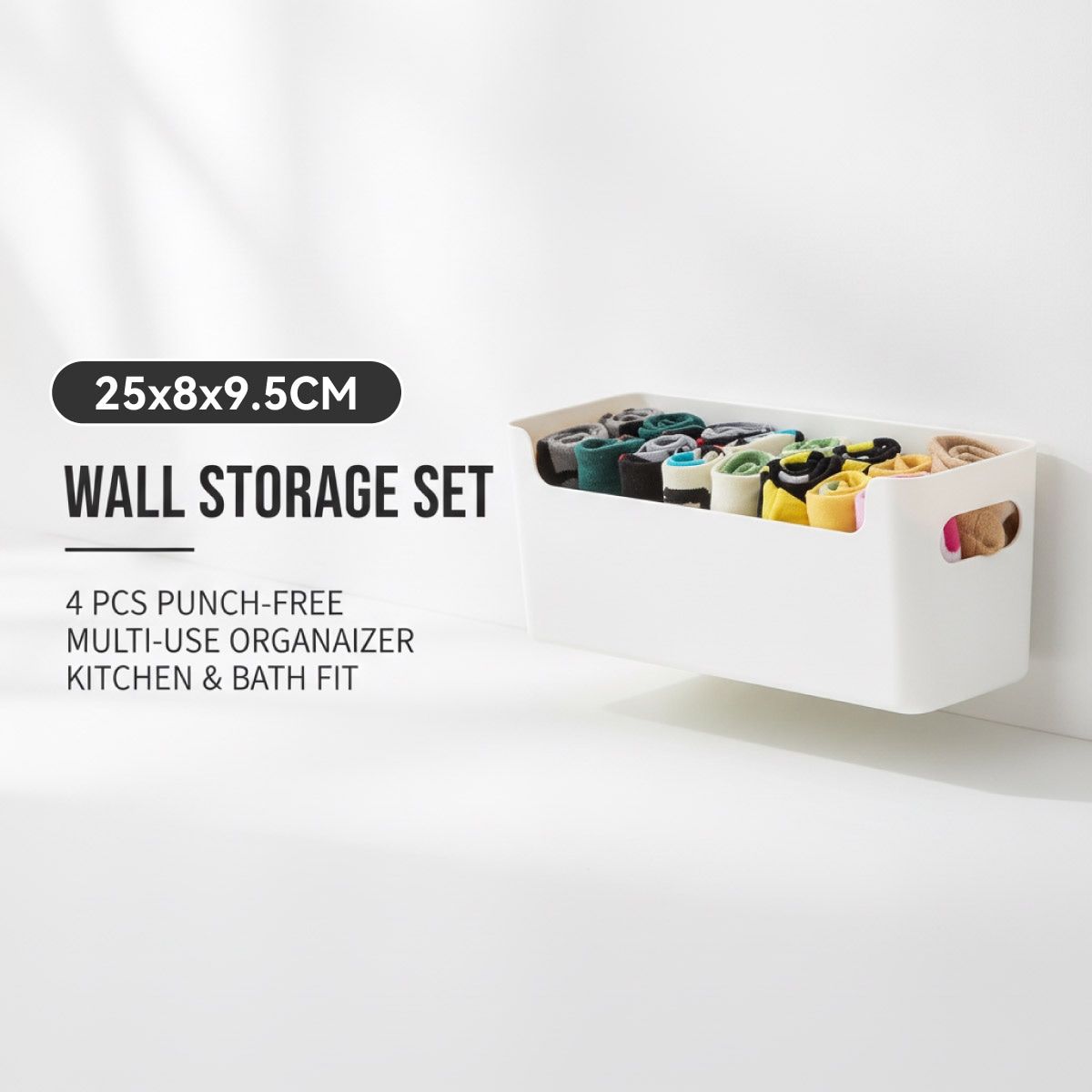 4 Pcs Wall Mount Storage Boxes Organiser | StorageOZ
