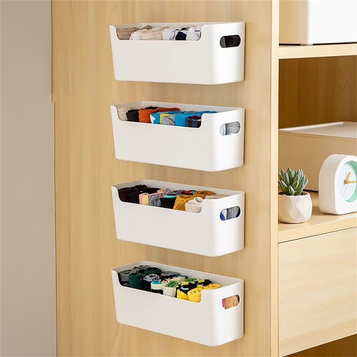 4 Pcs Wall Mount Storage Boxes Organiser | StorageOZ