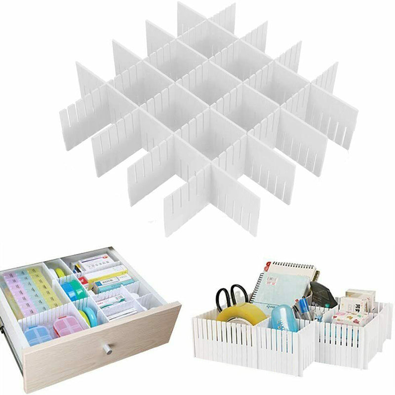 24 Pcs Adjustable Drawer Divider Organiser | StorageOZ