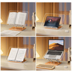 Adjustable Acrylic Desktop Reading Stand - Foldable Book Holder with Pen Slot