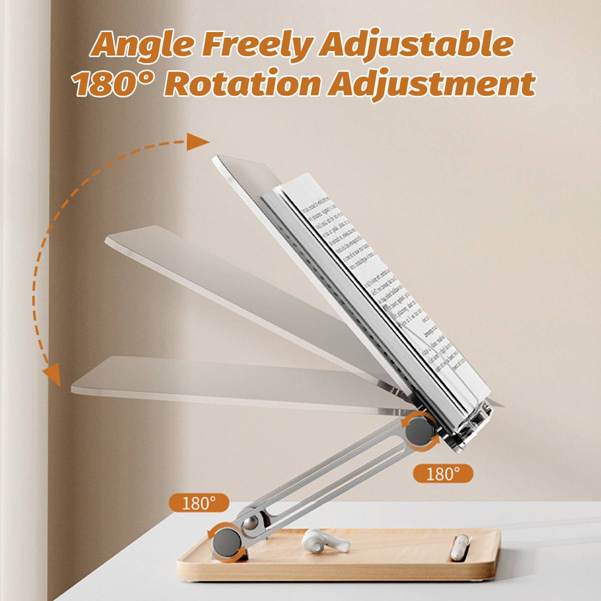 Adjustable Acrylic Desktop Reading Stand - Foldable Book Holder with Pen Slot