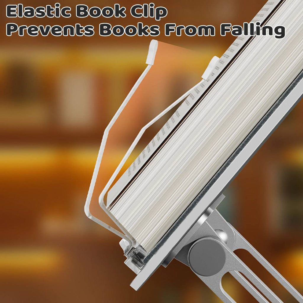 Adjustable Acrylic Desktop Reading Stand - Foldable Book Holder with Pen Slot