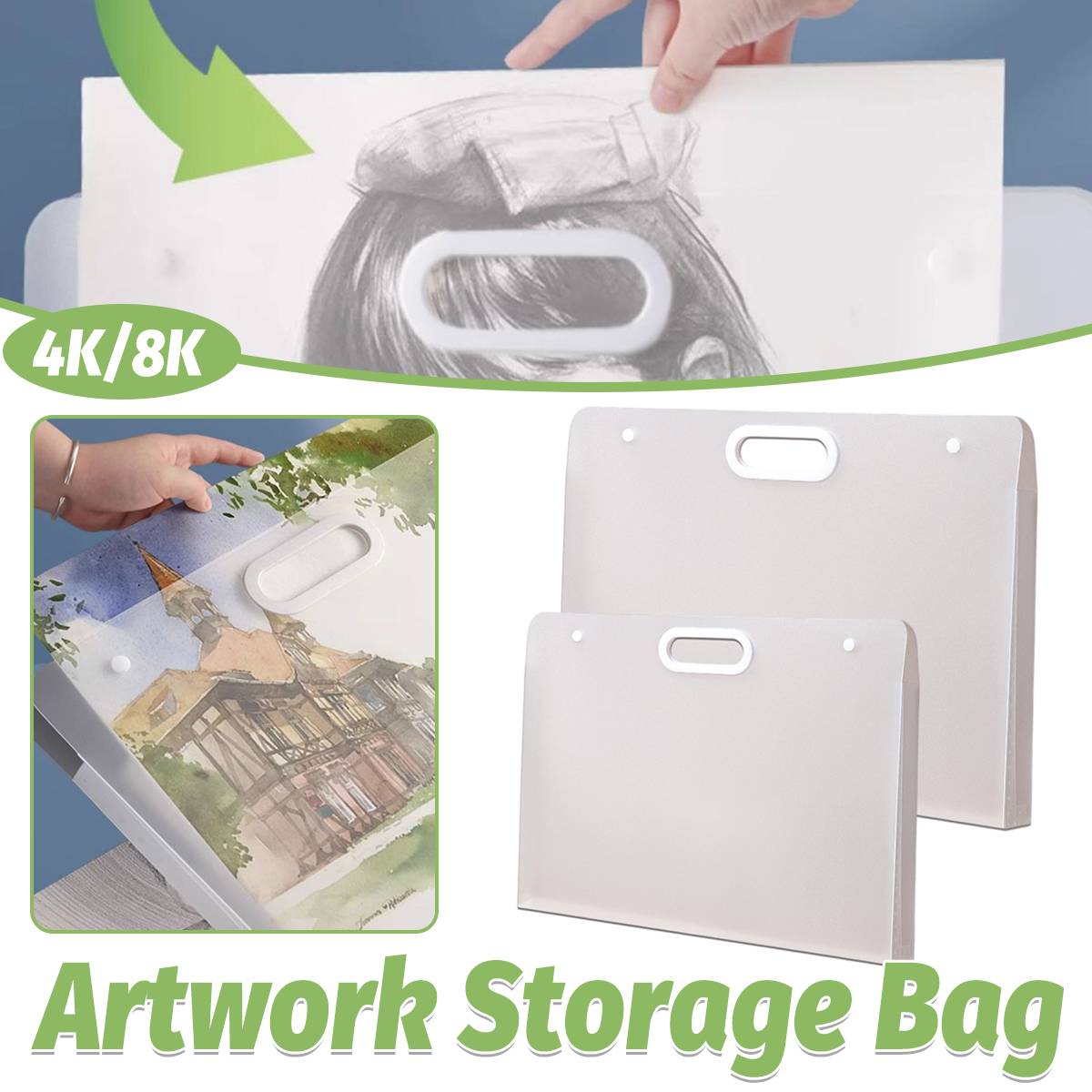 White Art Folder Bags Two Sizes Organiser | StorageOZ
