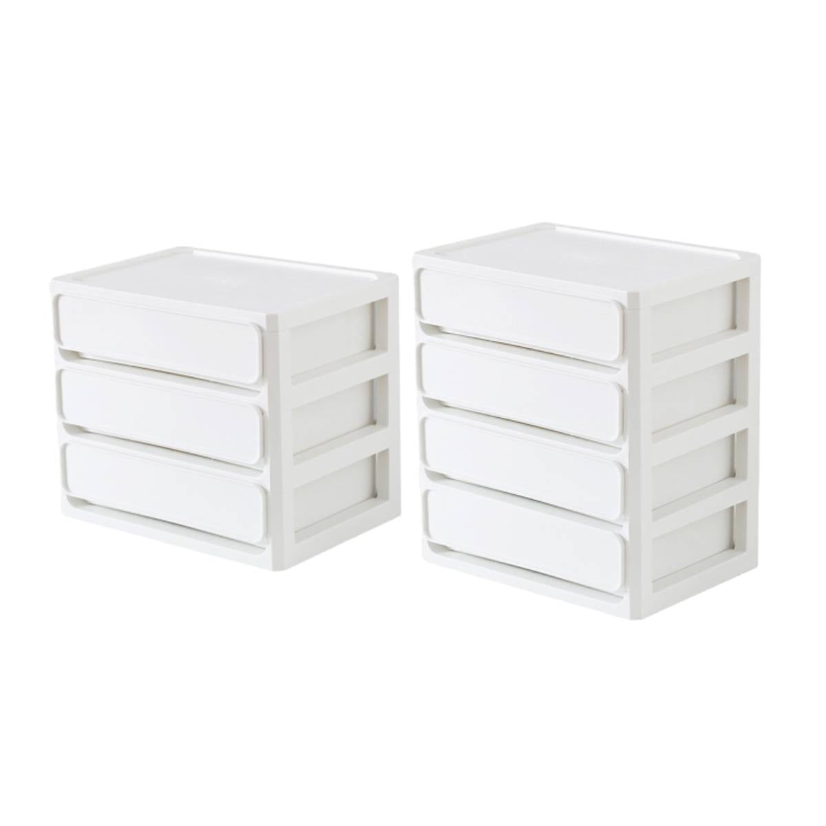 White Desk Drawer Organiser Two Heights Set | StorageOZ