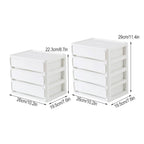 White Desk Drawer Organiser Two Heights Set | StorageOZ