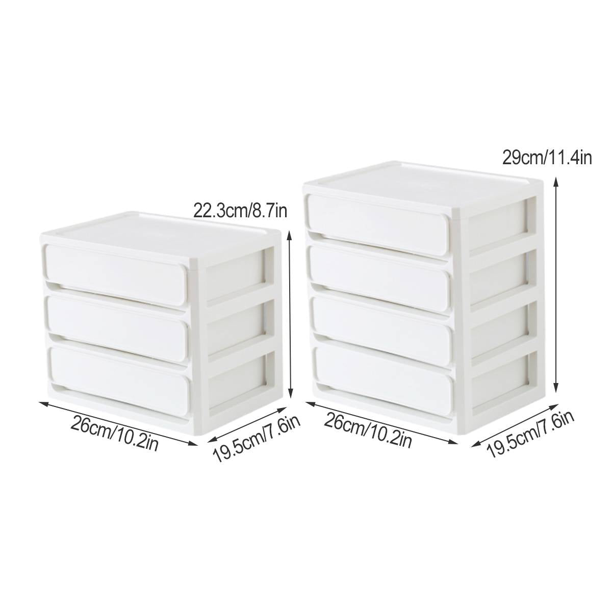 White Desk Drawer Organiser Two Heights Set | StorageOZ