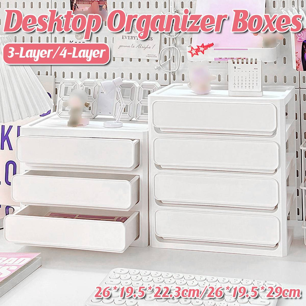 White Desk Drawer Organiser Two Heights Set | StorageOZ
