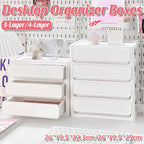 White Desk Drawer Organiser Two Heights Set | StorageOZ