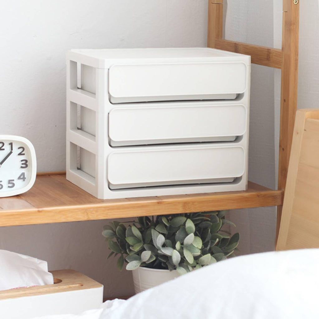 White Desk Drawer Organiser Two Heights Set | StorageOZ