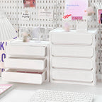 White Desk Drawer Organiser Two Heights Set | StorageOZ