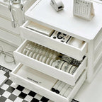 White Desk Drawer Organiser Two Heights Set | StorageOZ