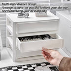 White Desk Drawer Organiser Two Heights Set | StorageOZ