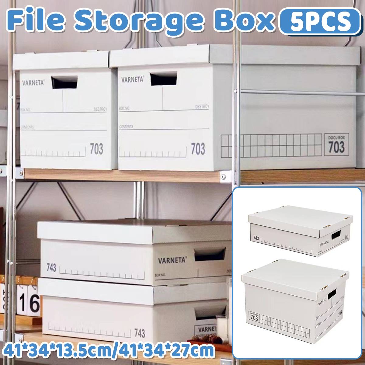 5 Pcs Archive Boxes in Two Heights Organiser | StorageOZ
