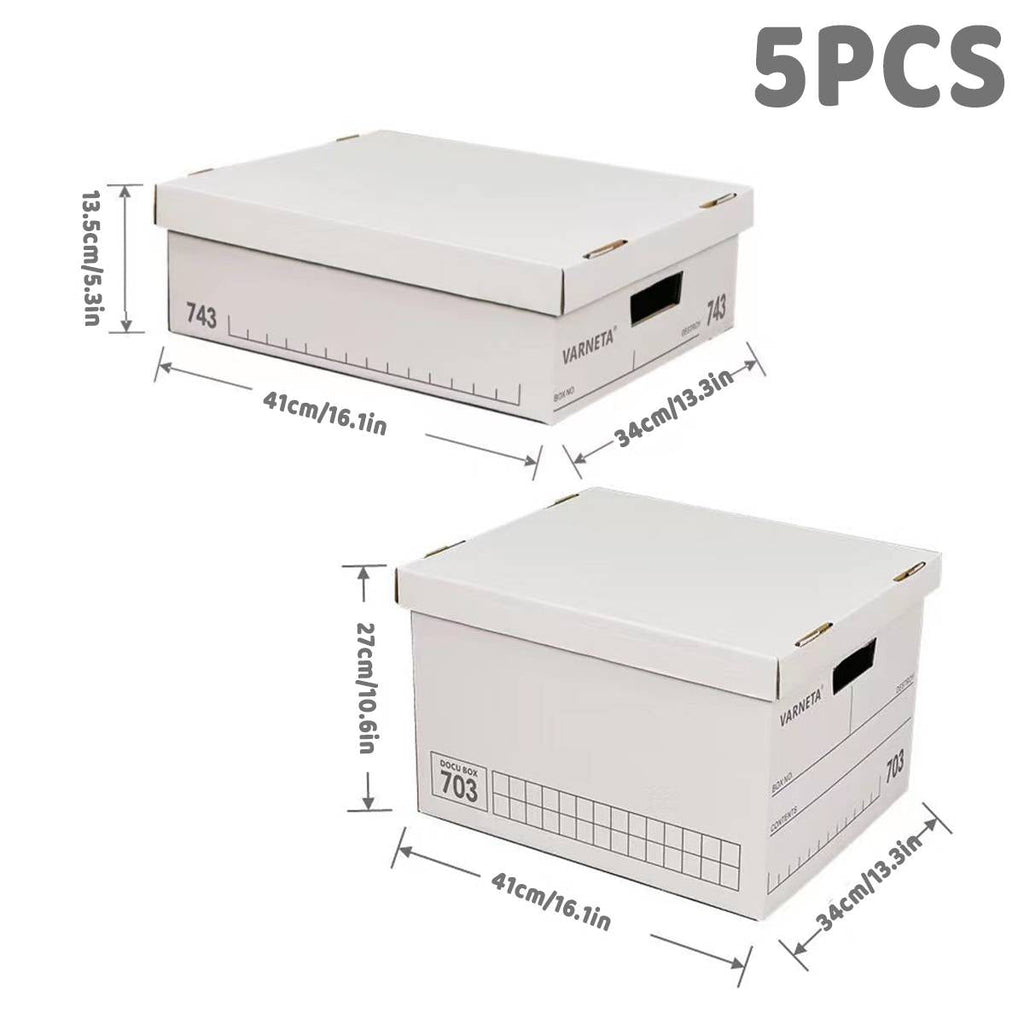 5 Pcs Archive Boxes in Two Heights Organiser | StorageOZ