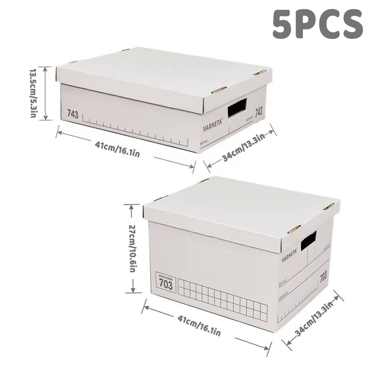 5 Pcs Archive Boxes in Two Heights Organiser | StorageOZ