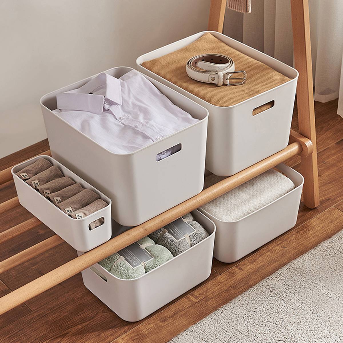 White Plastic Storage Box Packs Four Layouts | StorageOZ
