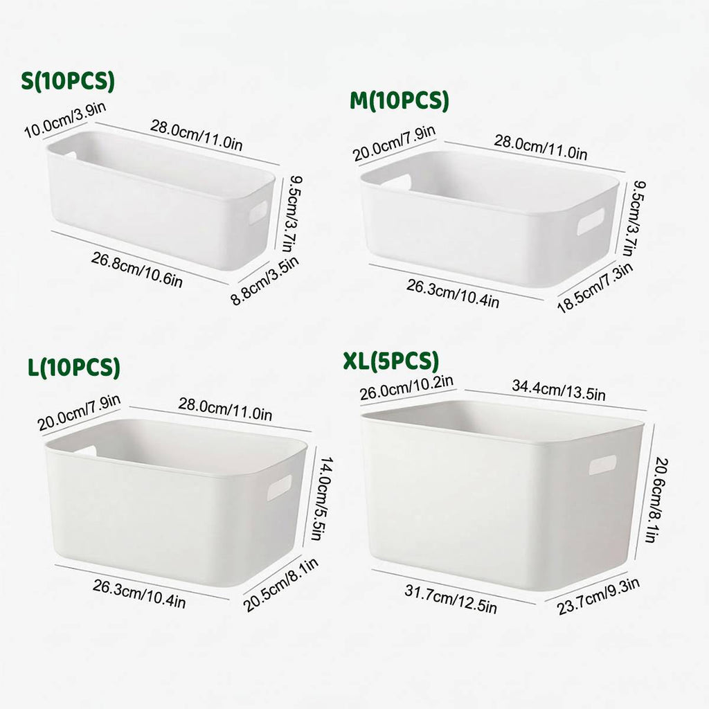 White Plastic Storage Box Packs Four Layouts | StorageOZ