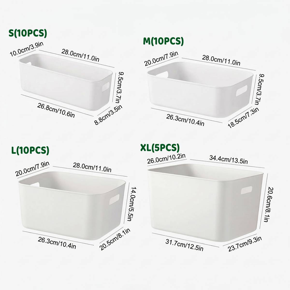 White Plastic Storage Box Packs Four Layouts | StorageOZ