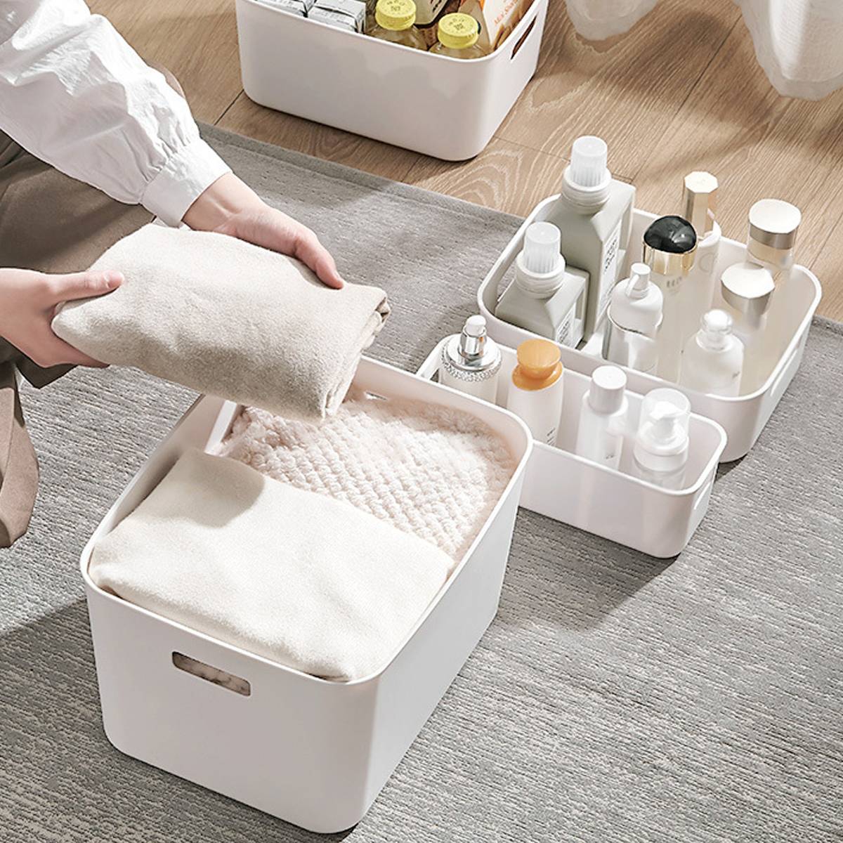 White Plastic Storage Box Packs Four Layouts | StorageOZ