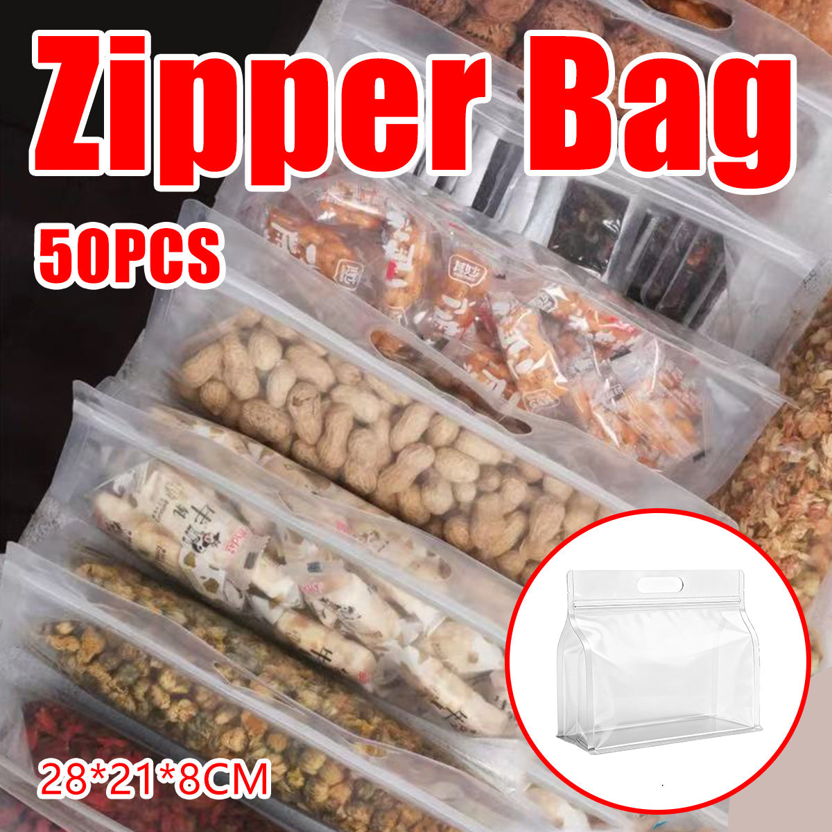 50 Pcs Zipper Bags Two Sizes Organiser Set | StorageOZ