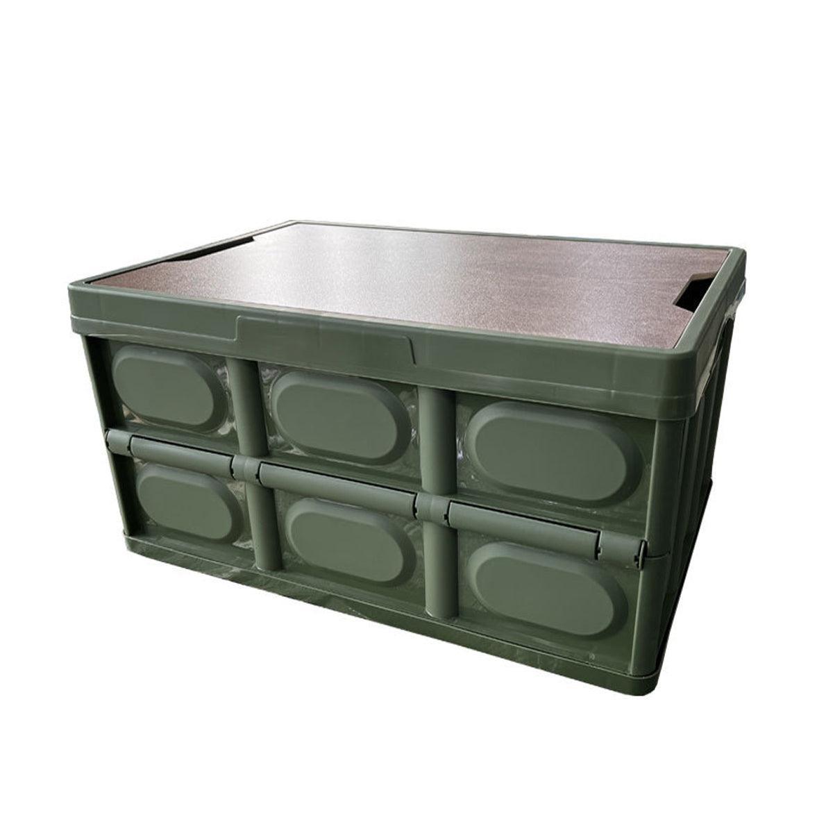30L Folding Storage Box with Wooden Lid Set | StorageOZ