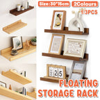 Wooden Floating Wall Shelf Two Finishes Set | StorageOZ