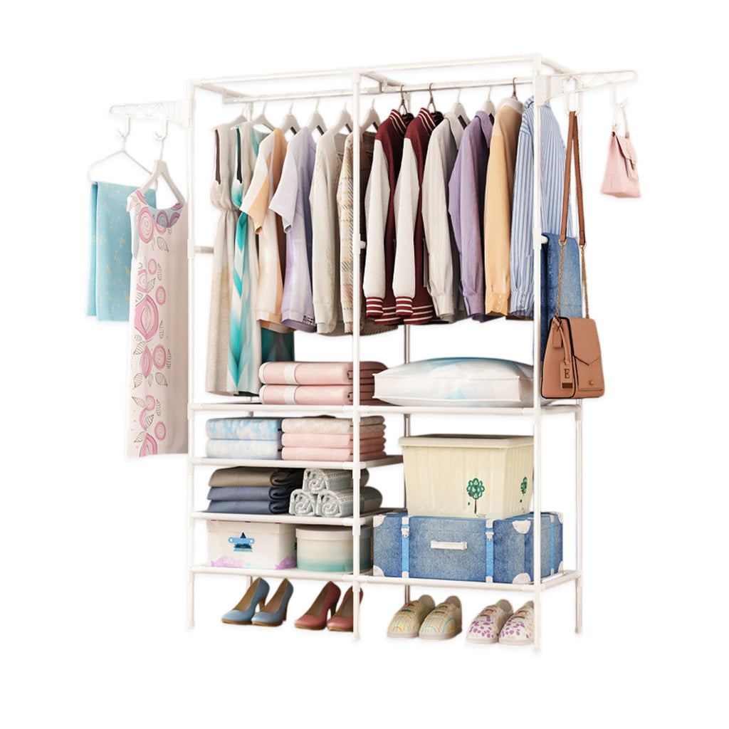 Double Row Floor Clothes Rack Two Colours | StorageOZ