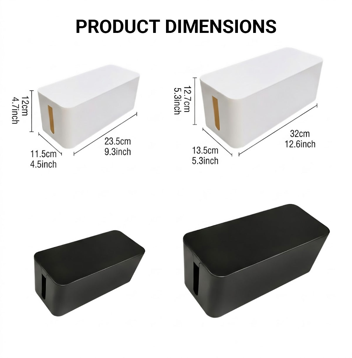 Cable Management Box with Lid in Two Sizes | StorageOZ