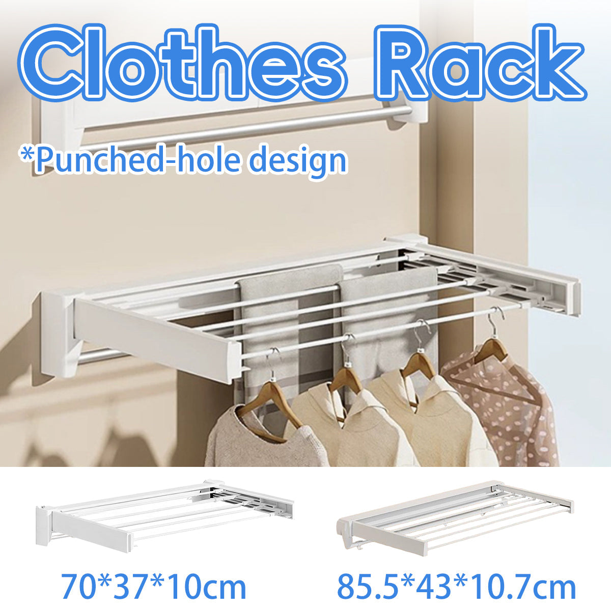 White Foldable Wall Drying Rack Two Sizes | StorageOZ