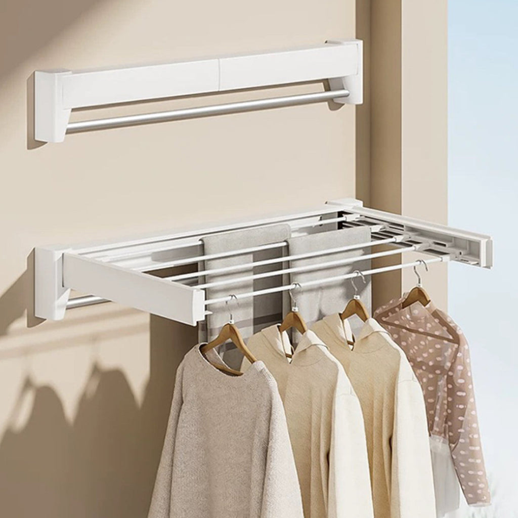 White Foldable Wall Drying Rack Two Sizes | StorageOZ