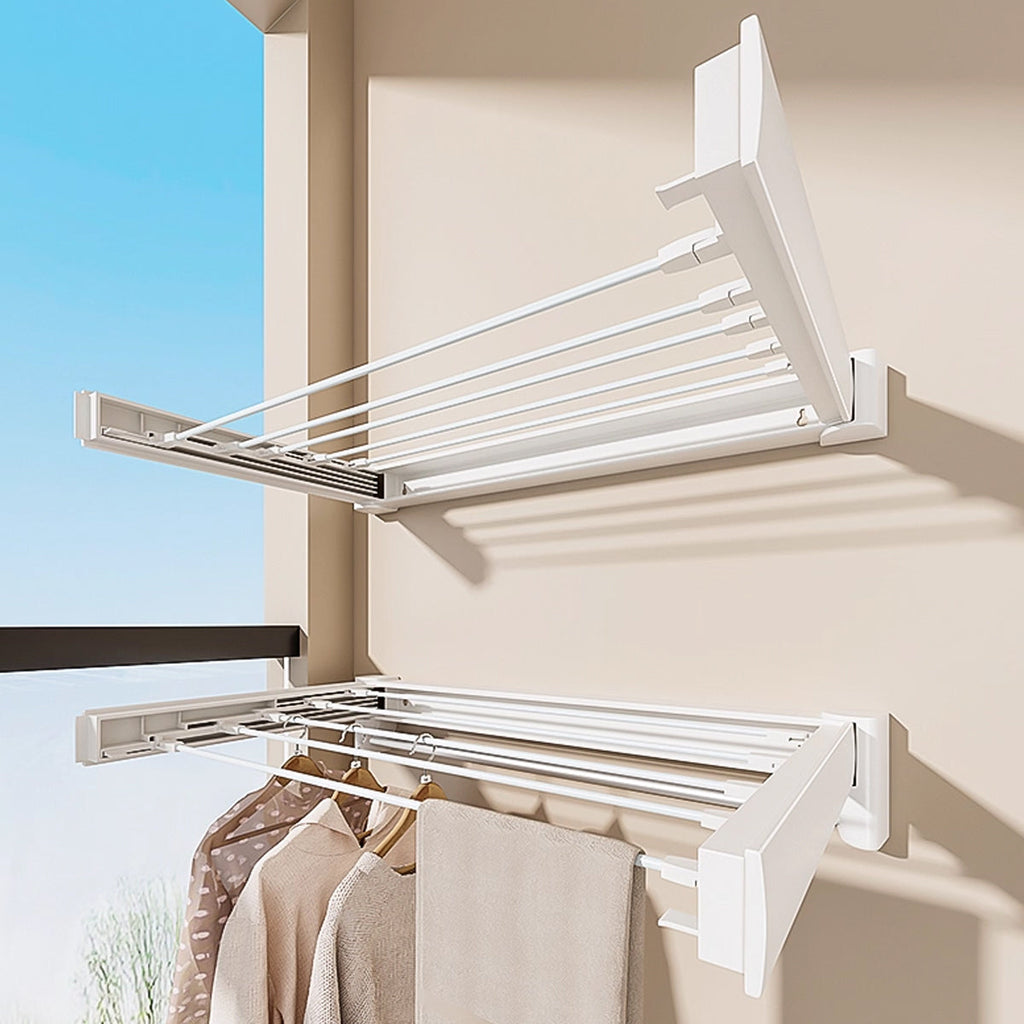 White Foldable Wall Drying Rack Two Sizes | StorageOZ