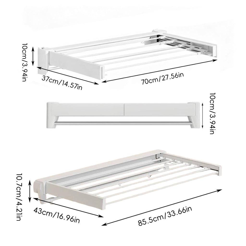 White Foldable Wall Drying Rack Two Sizes | StorageOZ