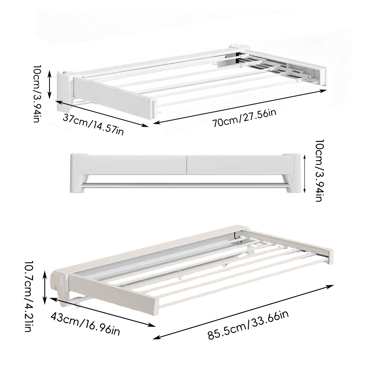 White Foldable Wall Drying Rack Two Sizes | StorageOZ