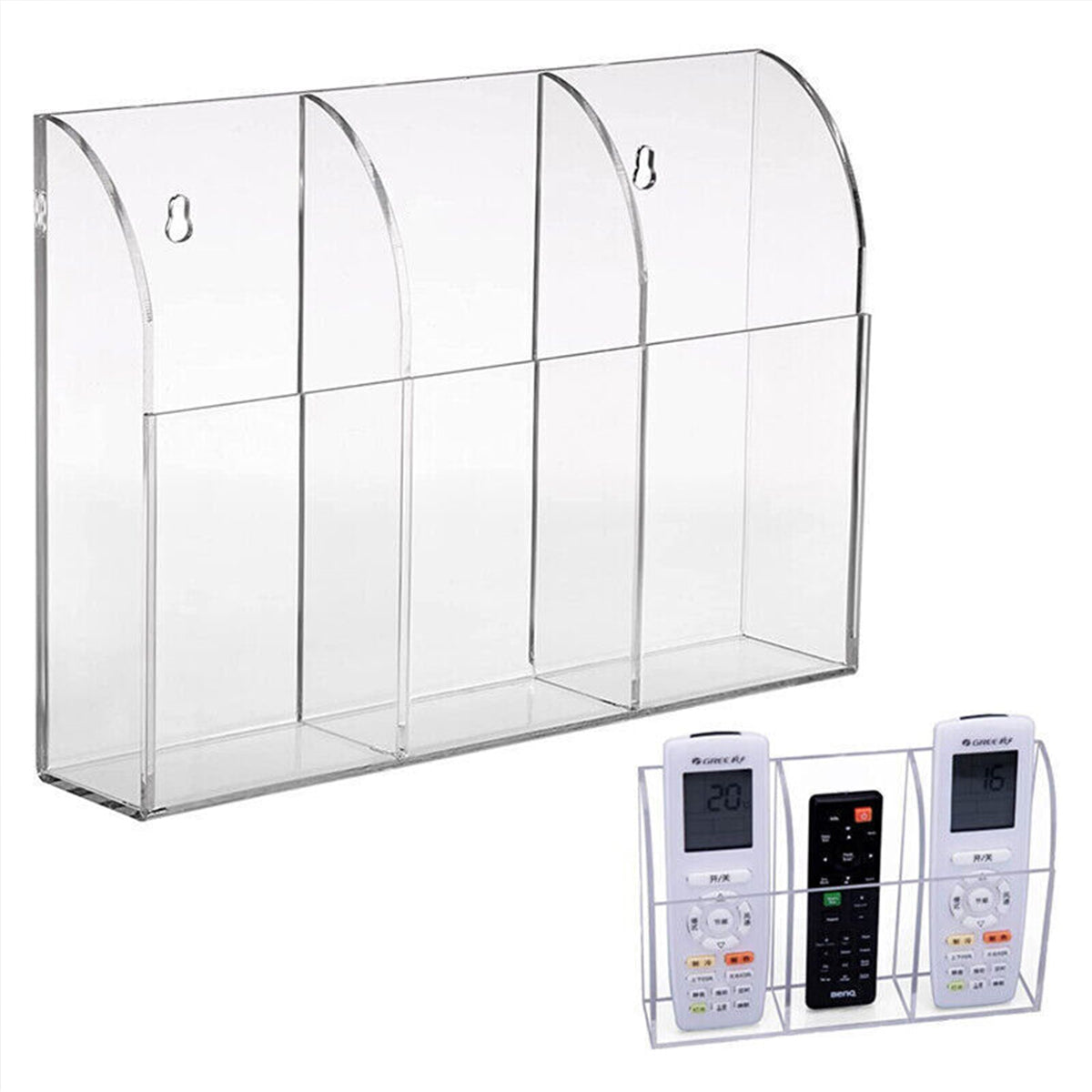 Acrylic Wall Remote Holder Three Case Sizes | StorageOZ