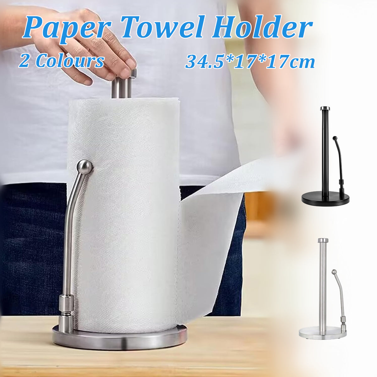 Stainless Paper Towel Holder Two Colours | StorageOZ