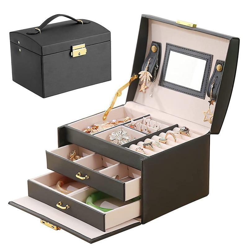 Two Drawer Velvet Jewellery Box Two Colours | StorageOZ