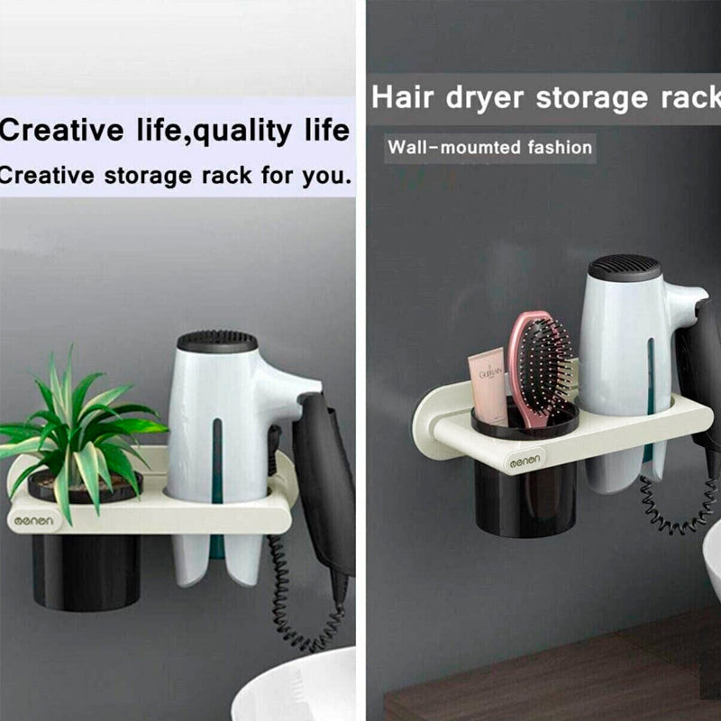 Wall Mount Hair Dryer Holder Organiser Set | StorageOZ