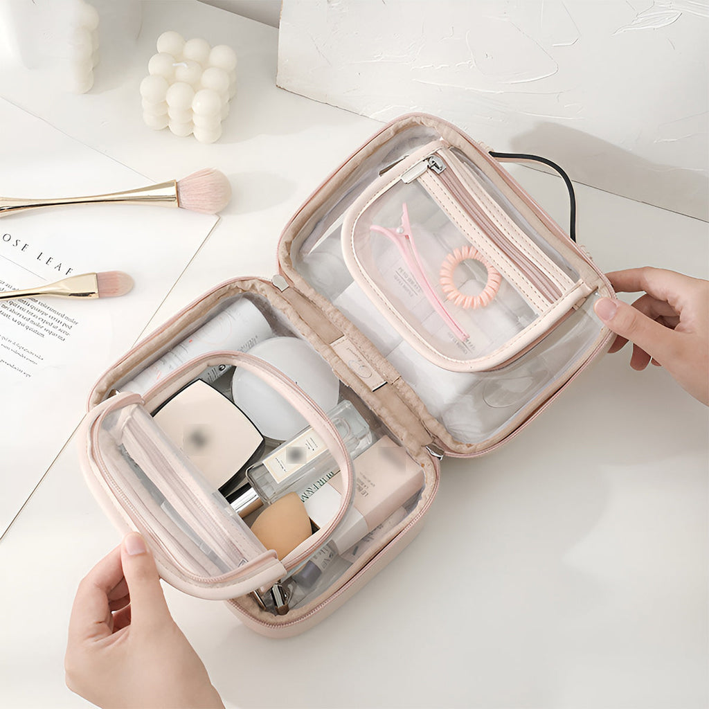 Clear Waterproof PVC Travel Makeup Bag Two Colours | StorageOZ